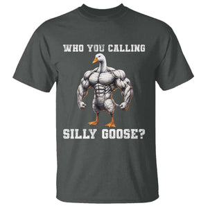 Who You Calling Silly Goose Funny Gym Meme T Shirt TS10 Dark Heather Print Your Wear
