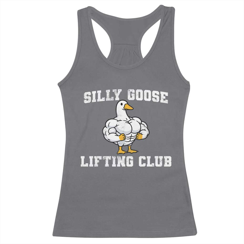 Silly Goose Lifting Club Racerback Tank Top Funny Gym Meme TS10 Charcoal Print Your Wear