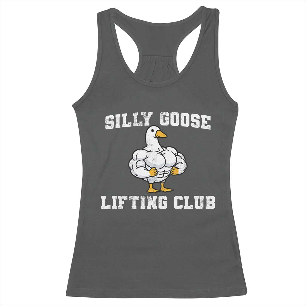 Silly Goose Lifting Club Racerback Tank Top Funny Gym Meme TS10 Dark Heather Print Your Wear