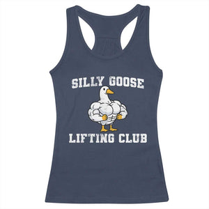Silly Goose Lifting Club Racerback Tank Top Funny Gym Meme TS10 Navy Print Your Wear