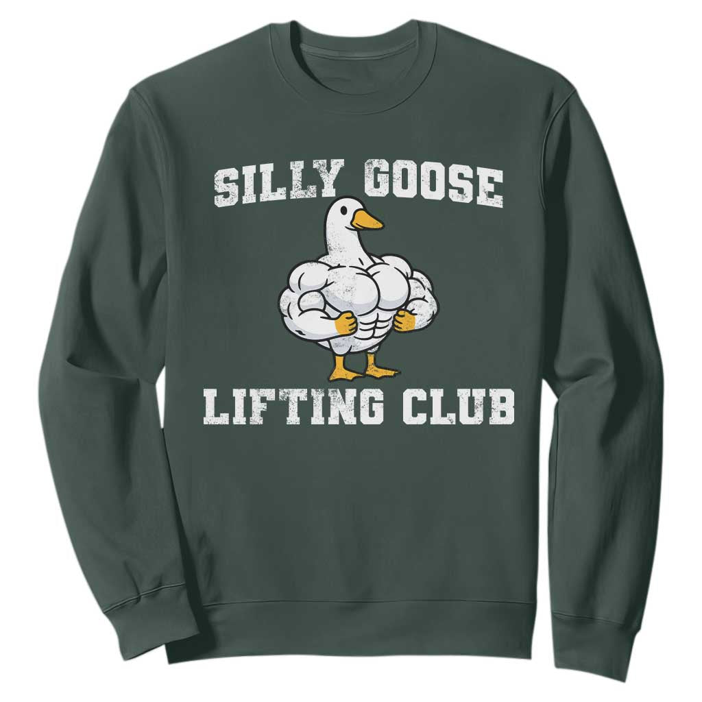 Silly Goose Lifting Club Sweatshirt Funny Gym Meme TS10 Dark Forest Green Print Your Wear