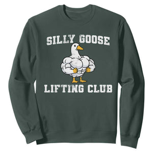 Silly Goose Lifting Club Sweatshirt Funny Gym Meme TS10 Dark Forest Green Print Your Wear
