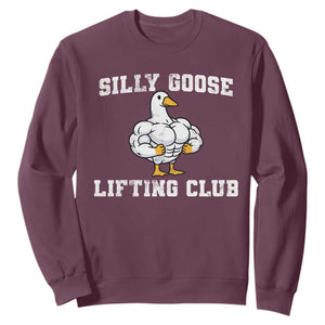 Silly Goose Lifting Club Sweatshirt Funny Gym Meme TS10 Maroon Print Your Wear