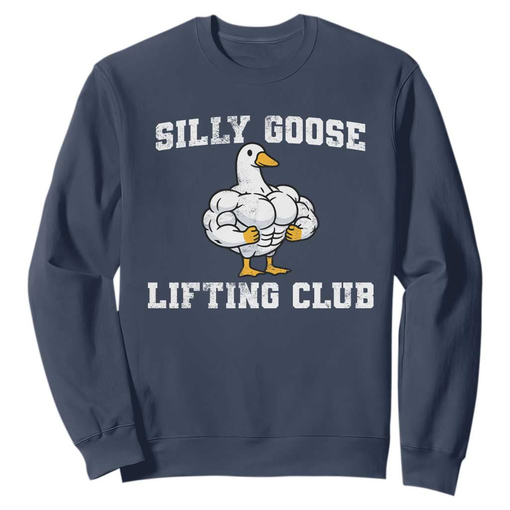 Silly Goose Lifting Club Sweatshirt Funny Gym Meme TS10 Navy Print Your Wear