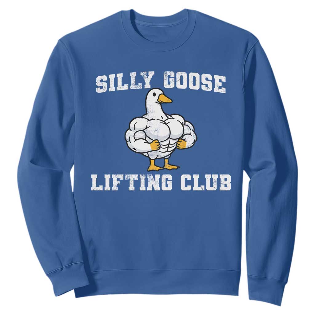 Silly Goose Lifting Club Sweatshirt Funny Gym Meme TS10 Royal Blue Print Your Wear