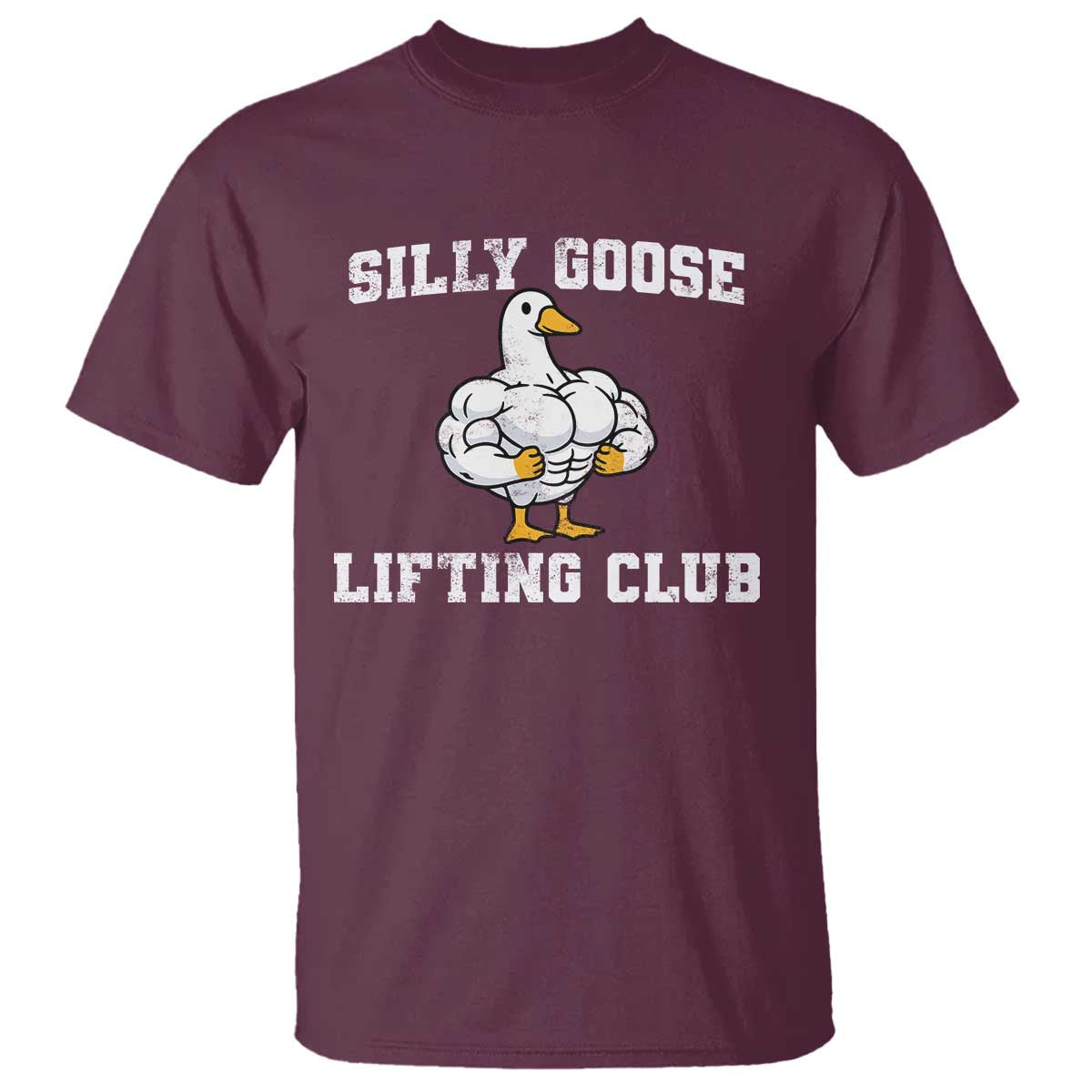 Silly Goose Lifting Club T Shirt Funny Gym Meme TS10 Maroon Print Your Wear
