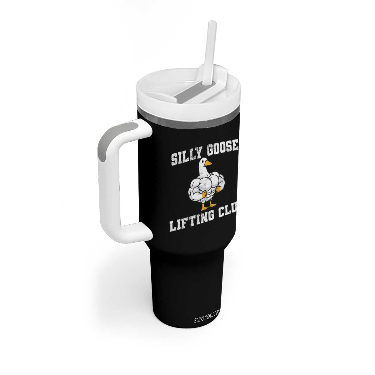 Silly Goose Lifting Club Tumbler With Handle Funny Gym Meme TS10 Print Your Wear
