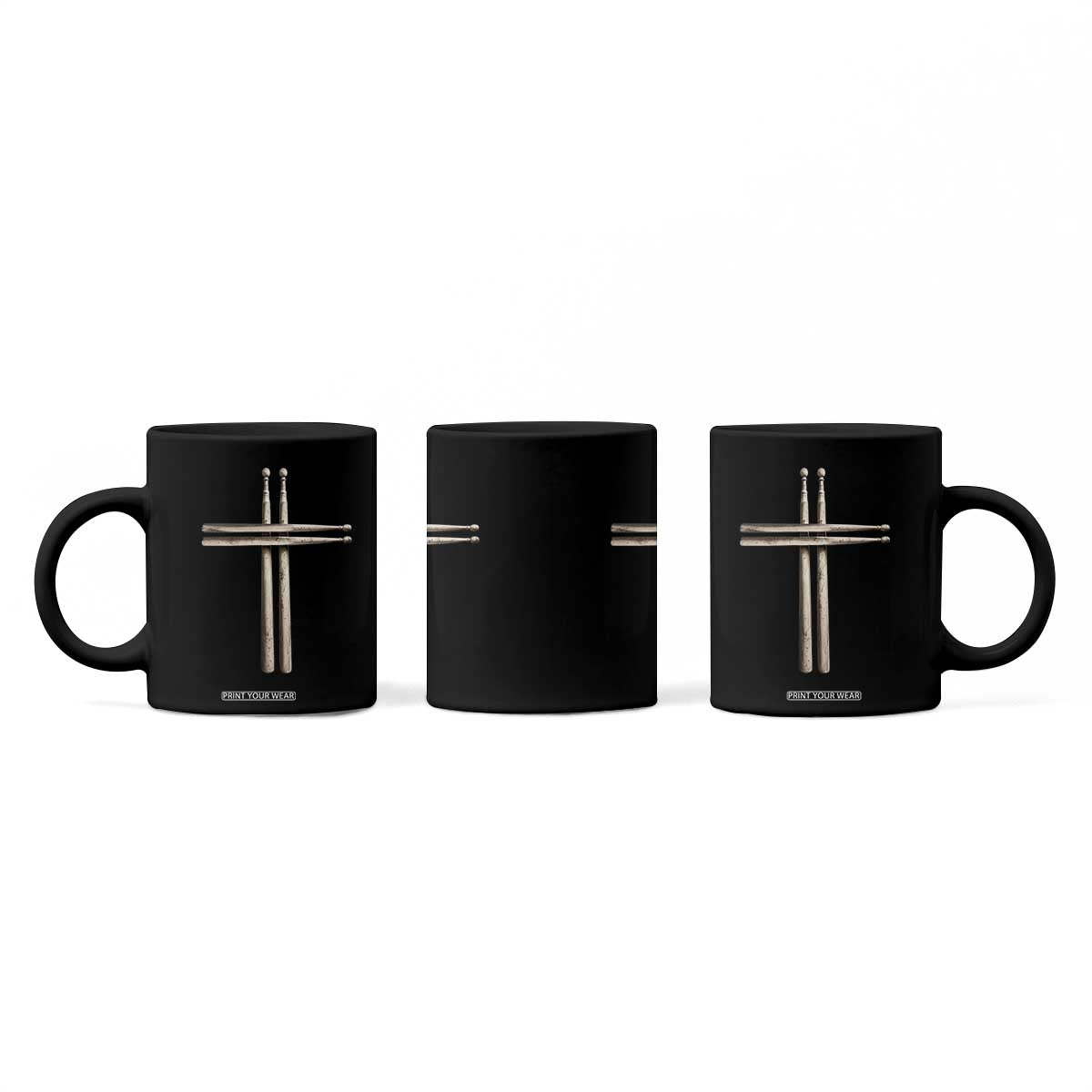 Christian Drummer Coffee Mug Drumstick Cross Rock Music Lover Gift TS10 Print Your Wear