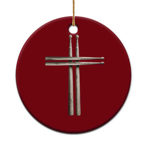Christian Drummer Ceramic Ornament Drumstick Cross Rock Music Lover Gift TS10 1pc Red Print Your Wear