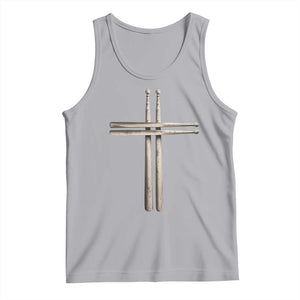 Christian Drummer Tank Top Drumstick Cross Rock Music Lover Gift TS10 Athletic Heather Print Your Wear