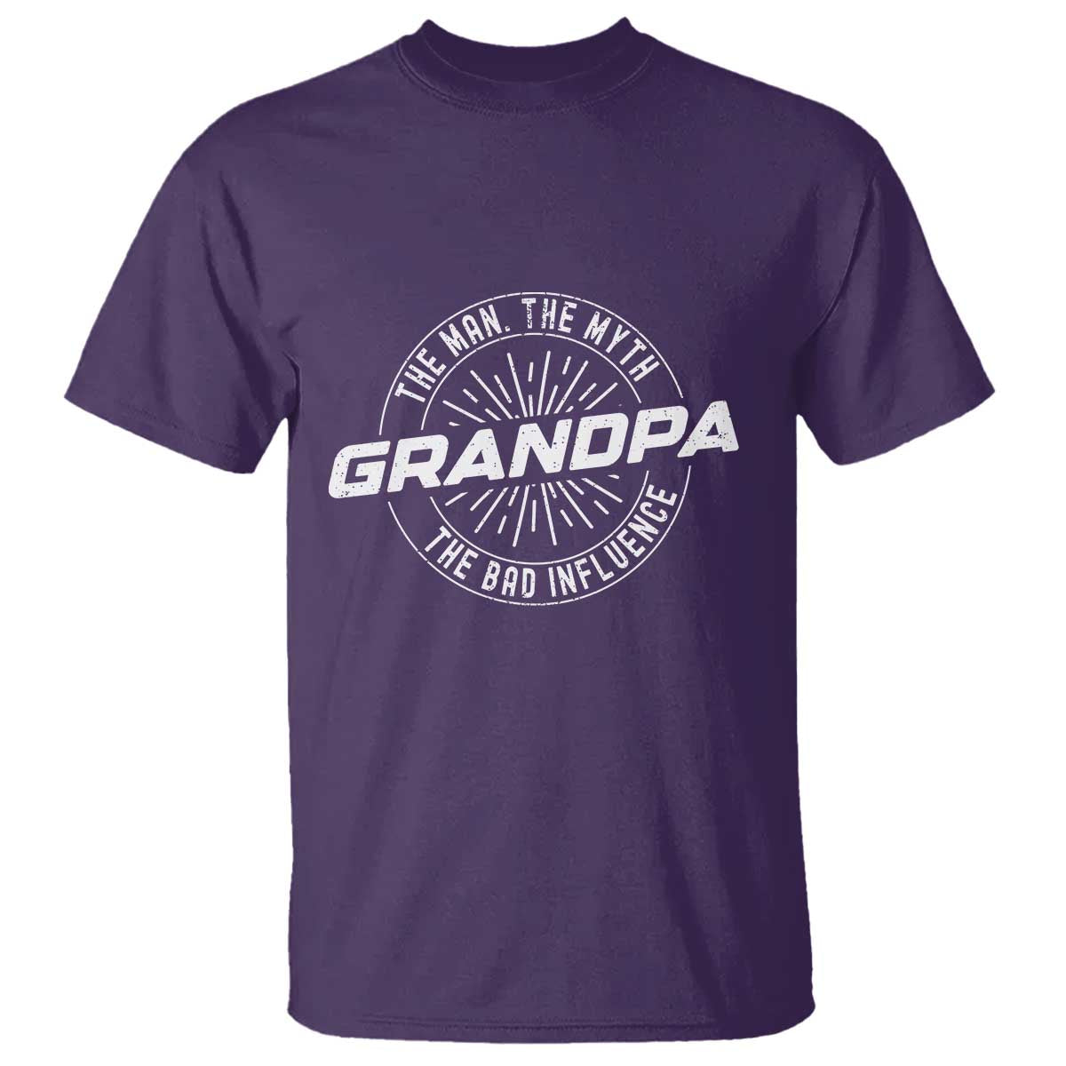 Funny Grandpa T Shirt Man Myth Bad Influence Funny Fathers Day TS10 Purple Print Your Wear