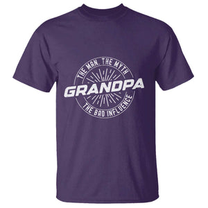 Funny Grandpa T Shirt Man Myth Bad Influence Funny Fathers Day TS10 Purple Print Your Wear
