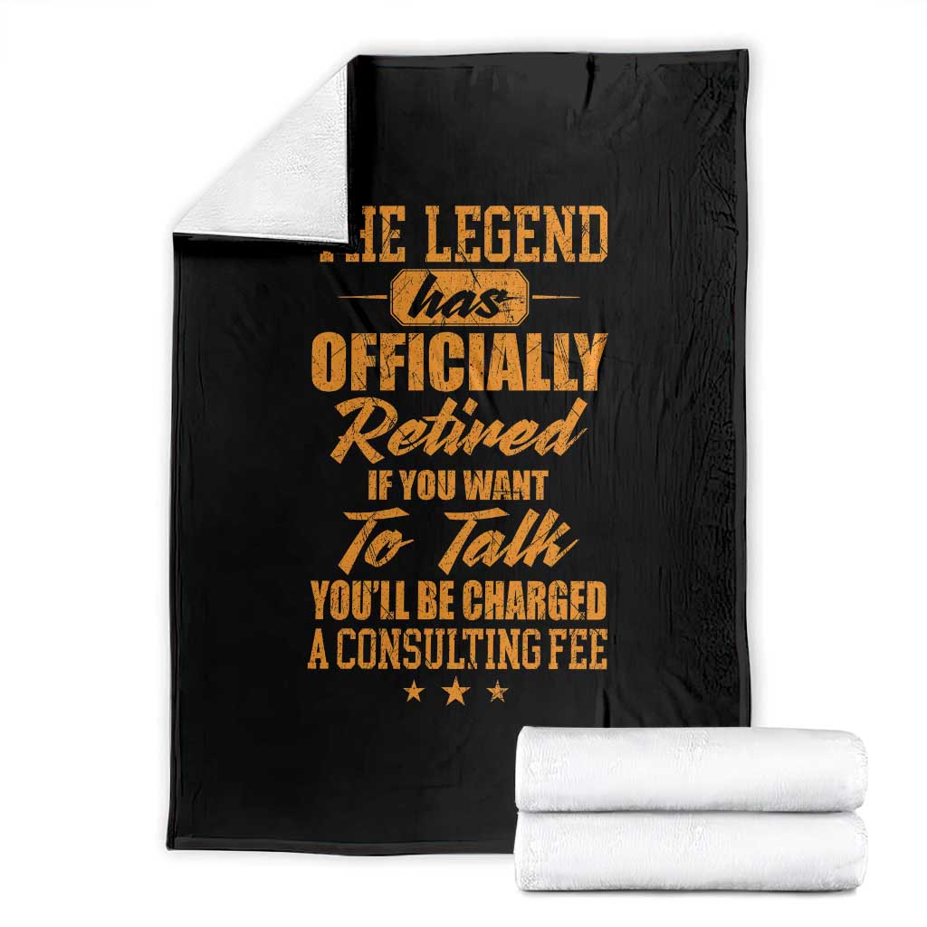 The Legend Has Retired Throw Blanket Funny Retirement Party Gag Gift TS10 Black Print Your Wear