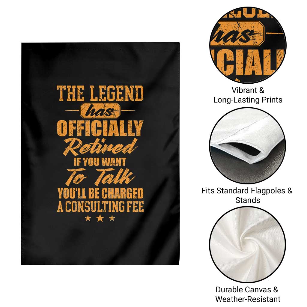 The Legend Has Retired Garden Flag Funny Retirement Party Gag Gift TS10 Print Your Wear