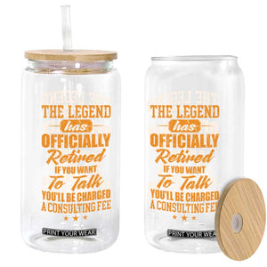 The Legend Has Retired Glass Can Funny Retirement Party Gag Gift TS10 Print Your Wear