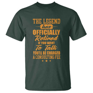 The Legend Has Retired T Shirt Funny Retirement Party Gag Gift TS10 Dark Forest Green Print Your Wear