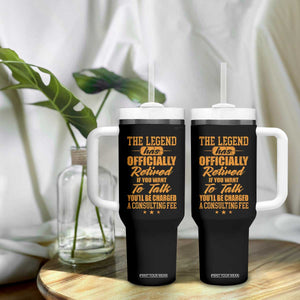 The Legend Has Retired Tumbler With Handle Funny Retirement Party Gag Gift TS10 Print Your Wear
