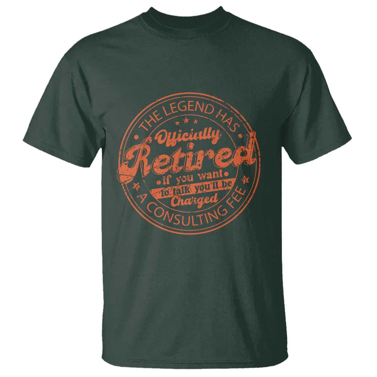 The Legend Has Retired T Shirt Retro Funny Retirement Gift Dad Humor TS10 Dark Forest Green Print Your Wear