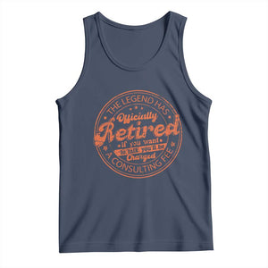 The Legend Has Retired Tank Top Retro Funny Retirement Gift Dad Humor TS10 Navy Print Your Wear