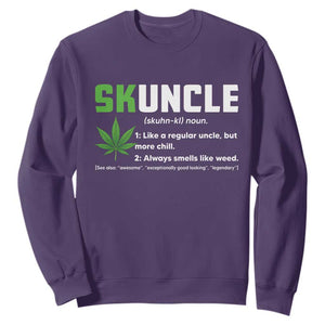 Funny Uncle Weed Smoker Sweatshirt Skuncle Definition Funny Weed Pot Cannabis Marijuana TS10 Purple Print Your Wear