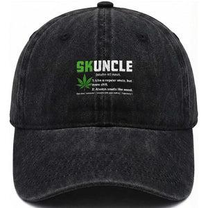 Funny Uncle Weed Smoker Washed Cotton Baseball Cap Skuncle Definition Funny Weed Pot Cannabis Marijuana TS10 Print Your Wear