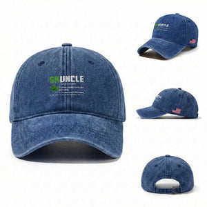 Funny Uncle Weed Smoker Washed Cotton Baseball Cap Skuncle Definition Funny Weed Pot Cannabis Marijuana TS10 Washed Cap Universal Fit Royal Blue Print Your Wear