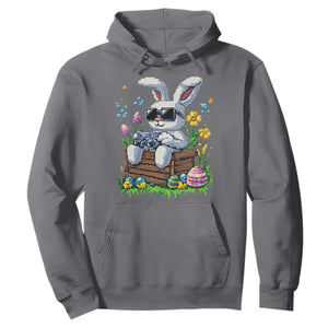 Gamer Rabbit Hoodie Cute Bunny Gaming Eggs Video Games Easter Pixel Garden TS10 Charcoal Print Your Wear