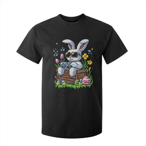 Gamer Rabbit T Shirt For Kid Cute Bunny Gaming Eggs Video Games Easter Pixel Garden TS10 Black Print Your Wear