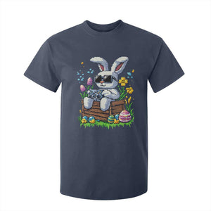 Gamer Rabbit T Shirt For Kid Cute Bunny Gaming Eggs Video Games Easter Pixel Garden TS10 Navy Print Your Wear
