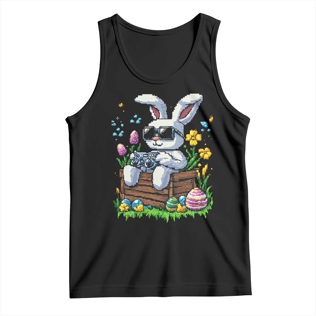 Gamer Rabbit Tank Top Cute Bunny Gaming Eggs Video Games Easter Pixel Garden TS10 Black Print Your Wear