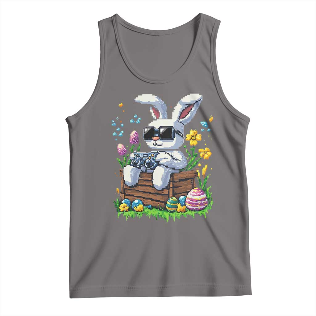 Gamer Rabbit Tank Top Cute Bunny Gaming Eggs Video Games Easter Pixel Garden TS10 Deep Heather Print Your Wear