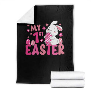 Baby First Easter Throw Blanket Cute Newborn Gift Bunny Rabbit TS10 Black Print Your Wear