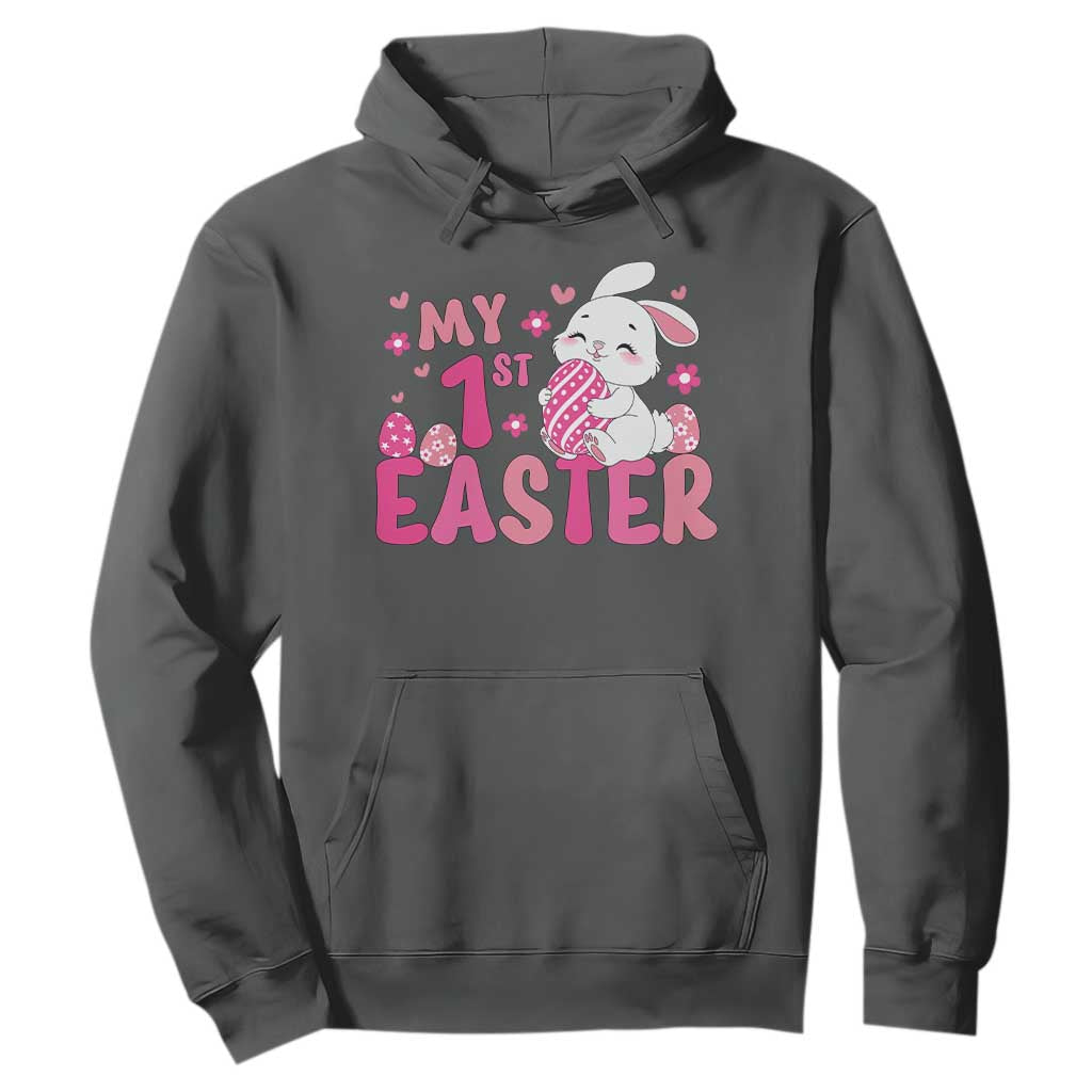 Baby First Easter Hoodie Cute Newborn Gift Bunny Rabbit TS10 Dark Heather Print Your Wear