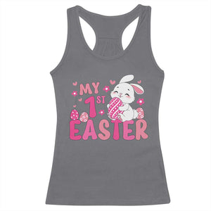 Baby First Easter Racerback Tank Top Cute Newborn Gift Bunny Rabbit TS10 Charcoal Print Your Wear