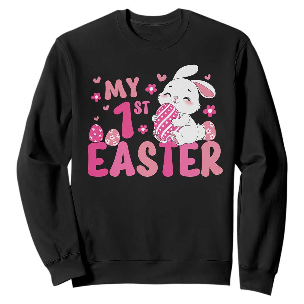 Baby First Easter Sweatshirt Cute Newborn Gift Bunny Rabbit TS10 Black Print Your Wear