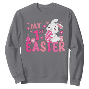 Baby First Easter Sweatshirt Cute Newborn Gift Bunny Rabbit TS10 Charcoal Print Your Wear