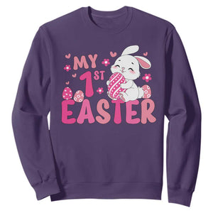 Baby First Easter Sweatshirt Cute Newborn Gift Bunny Rabbit TS10 Purple Print Your Wear