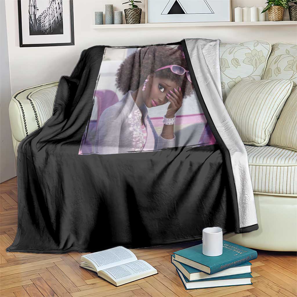 Disgusted Black Doll Meme Throw Blanket Funny Sassy Reaction Afro Girl With Attitude TS10 Print Your Wear