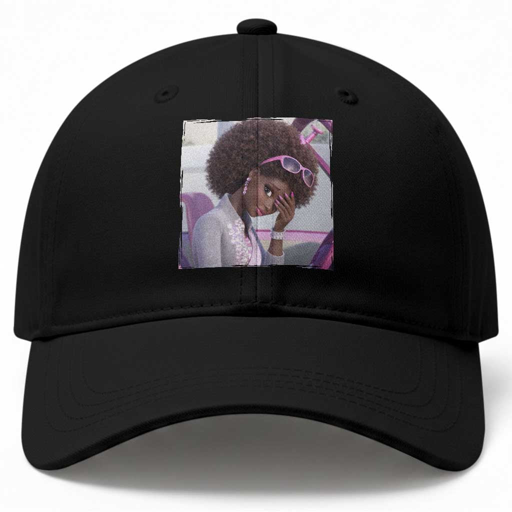 Disgusted Black Doll Meme Baseball Cap Funny Sassy Reaction Afro Girl With Attitude TS10 Print Your Wear
