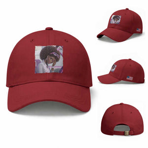 Disgusted Black Doll Meme Baseball Cap Funny Sassy Reaction Afro Girl With Attitude TS10 Baseball Cap Universal Fit Cherry Red Print Your Wear