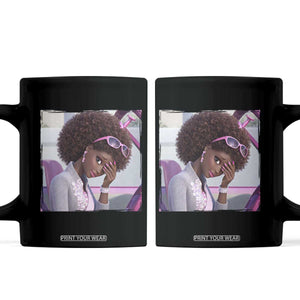 Disgusted Black Doll Meme Coffee Mug Funny Sassy Reaction Afro Girl With Attitude TS10 Black Print Your Wear