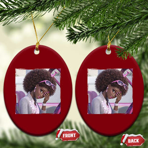 Disgusted Black Doll Meme Ceramic Ornament Funny Sassy Reaction Afro Girl With Attitude TS10 Print Your Wear