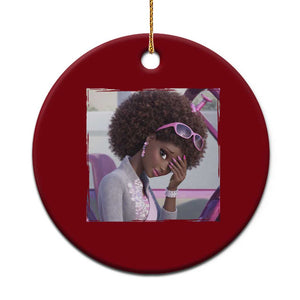 Disgusted Black Doll Meme Ceramic Ornament Funny Sassy Reaction Afro Girl With Attitude TS10 1pc Red Print Your Wear
