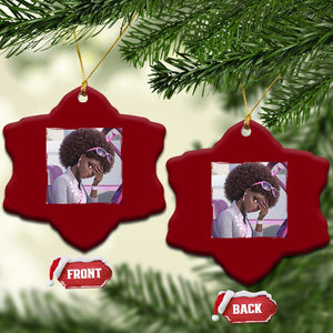 Disgusted Black Doll Meme Ceramic Ornament Funny Sassy Reaction Afro Girl With Attitude TS10 Print Your Wear
