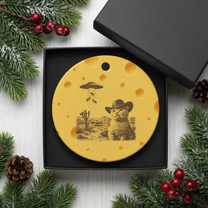 UFO Cowboy Cat Ceramic Ornament Vintage Graphic Retro Western Rodeo TS10 1pc Yellow Cheese Print Your Wear