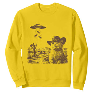 UFO Cowboy Cat Sweatshirt Vintage Graphic Retro Western Rodeo TS10 Daisy Print Your Wear