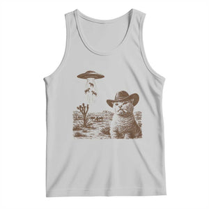 UFO Cowboy Cat Tank Top Vintage Graphic Retro Western Rodeo TS10 Ash Print Your Wear