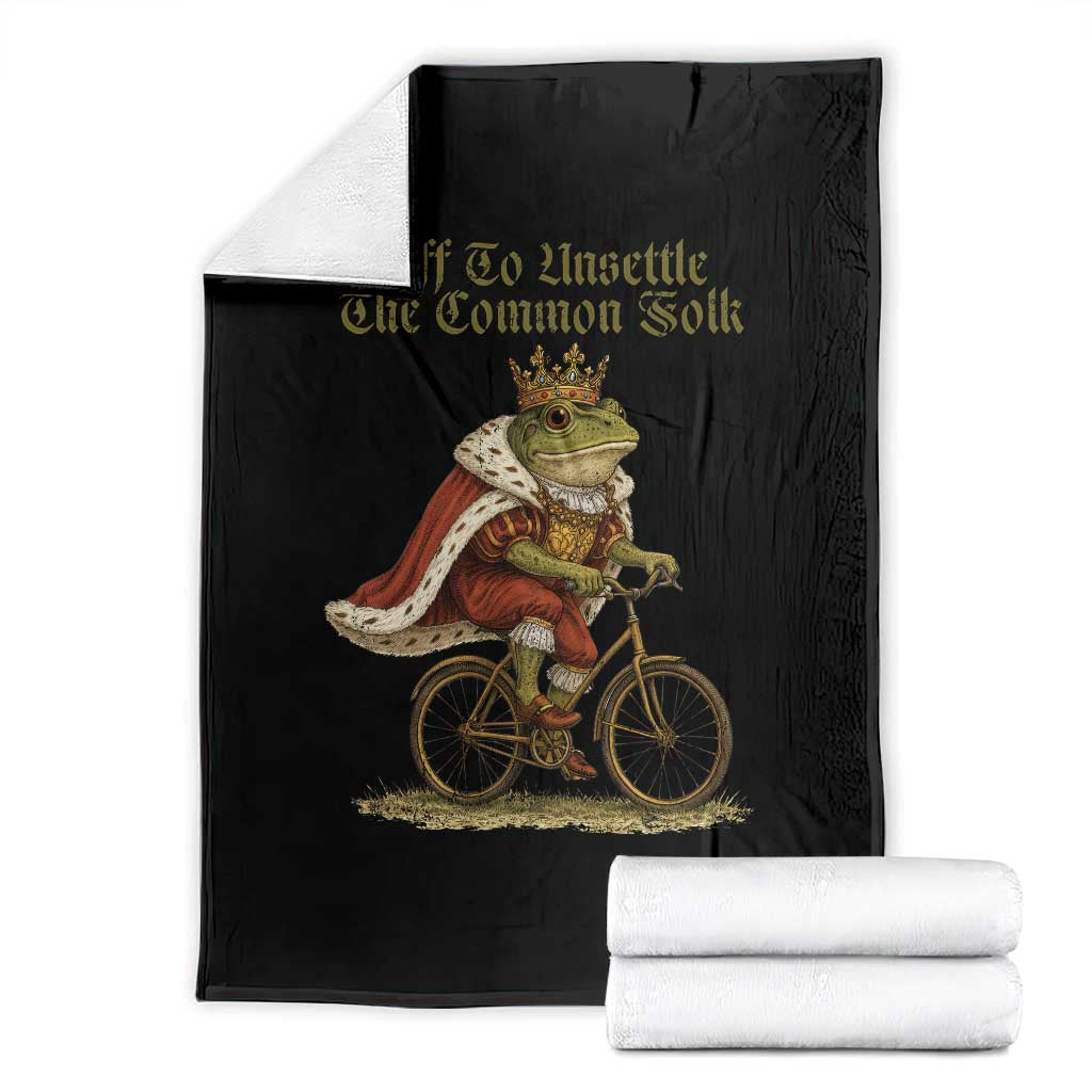 Chaotic Frog Meme Throw Blanket Off To Unsettle The Common Folk Vintage Unhinged Humor TS10 Black Print Your Wear