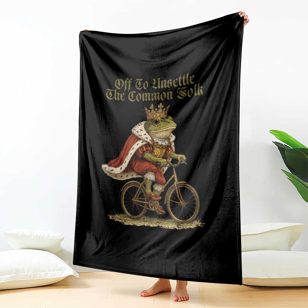 Chaotic Frog Meme Throw Blanket Off To Unsettle The Common Folk Vintage Unhinged Humor TS10 Print Your Wear
