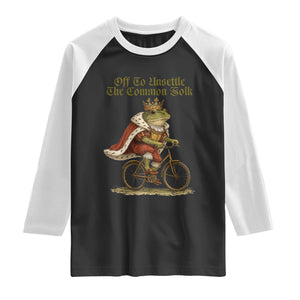 Chaotic Frog Meme Raglan Shirt Off To Unsettle The Common Folk Vintage Unhinged Humor TS10 Black White Print Your Wear